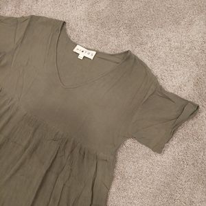 Hiatus Women's Olive Green Peplum Mini Dress